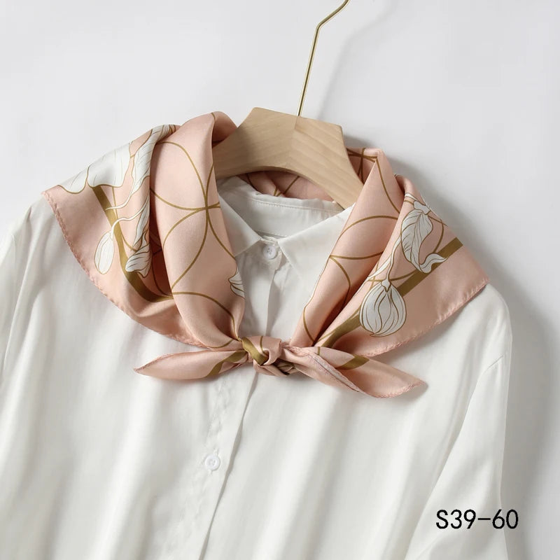 Wholesale Custom Digital Printing Square Silk Scarves 100% Silk Scarf Printed Logo Women Head Satin Scarves