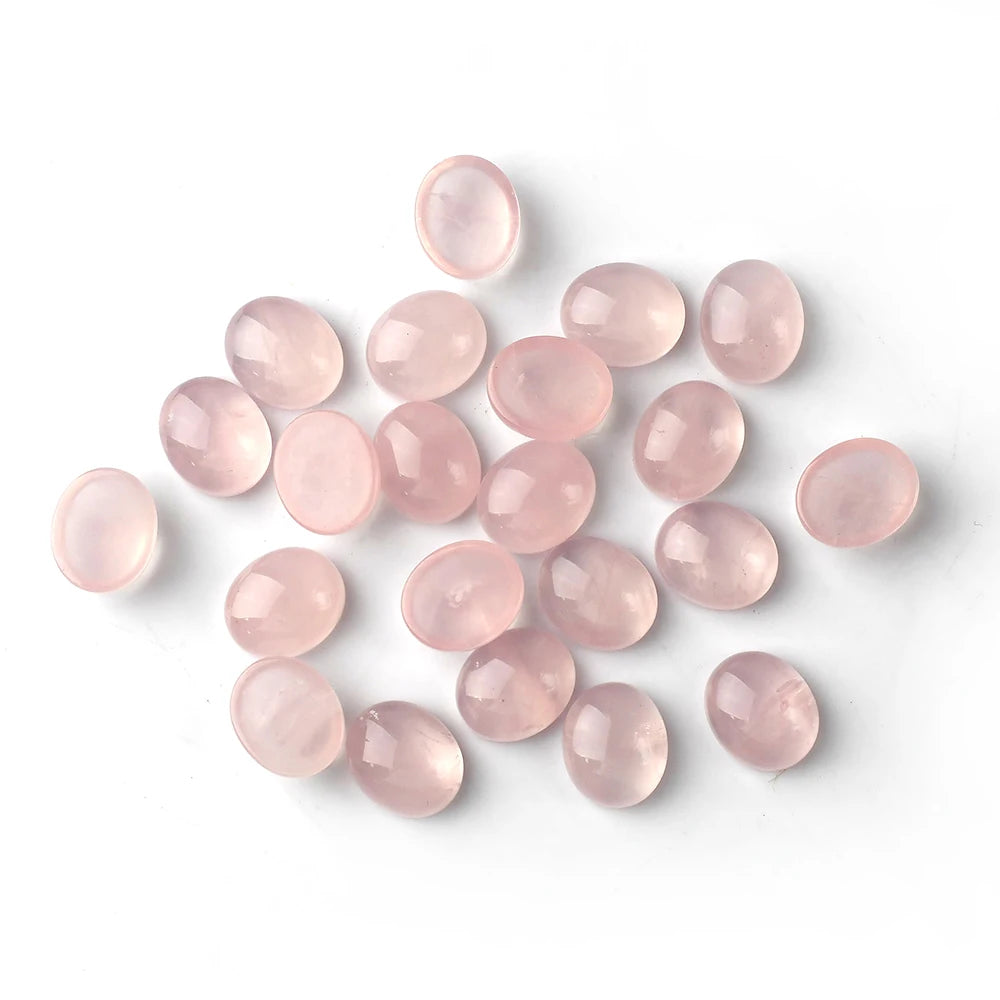 8-13mm Oval Rose Quart Custom Size & Shape Available Factory Direct Pricing  Small Order Welcome MOQ 5 Pcs