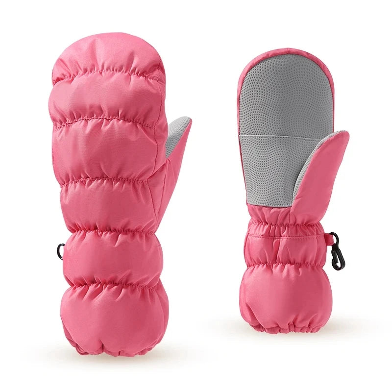 New Design Cold Weather Children Kids Windproof Outdoor Ski Warm Cute Winter Gloves