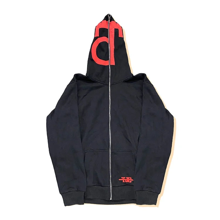 YUBAO Factory Custom  Drop Shoulder Plus Size Full Zip up Hoodies Oversized 3d  Full Face Zip Hoodies  Men