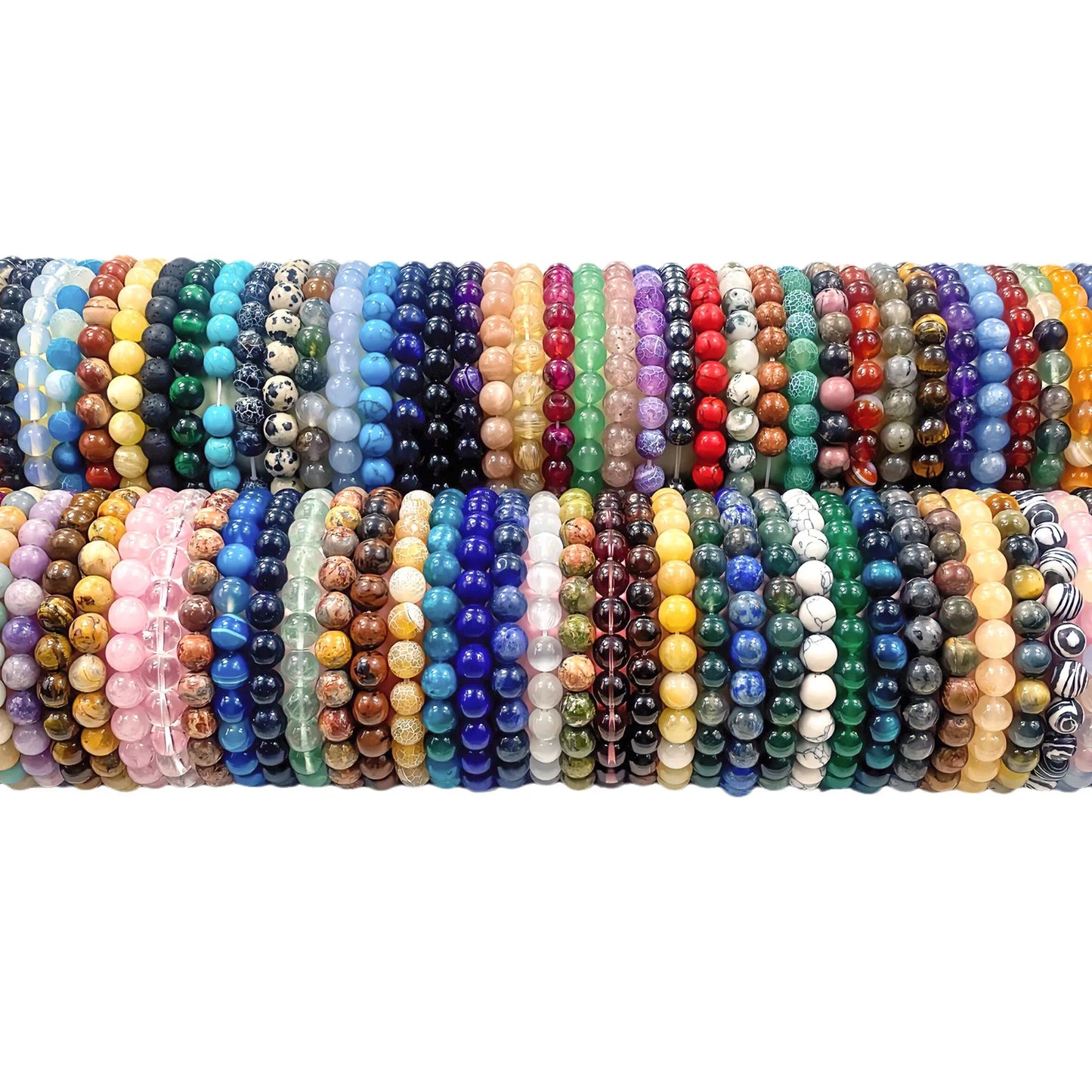 8mm Gorgeous Semi-Precious Gemstones Round Beads Energy Power Crystal Reiki Healing Elastic Stretch Bracelet for Women Men Gi