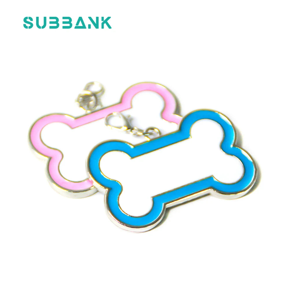 Subbank Custom Sublimation Dogtag Blank Metal Color Edge Bone Shape Pet Tag Sublimation Blank Dog Tags Par Sublimation Dog Ta