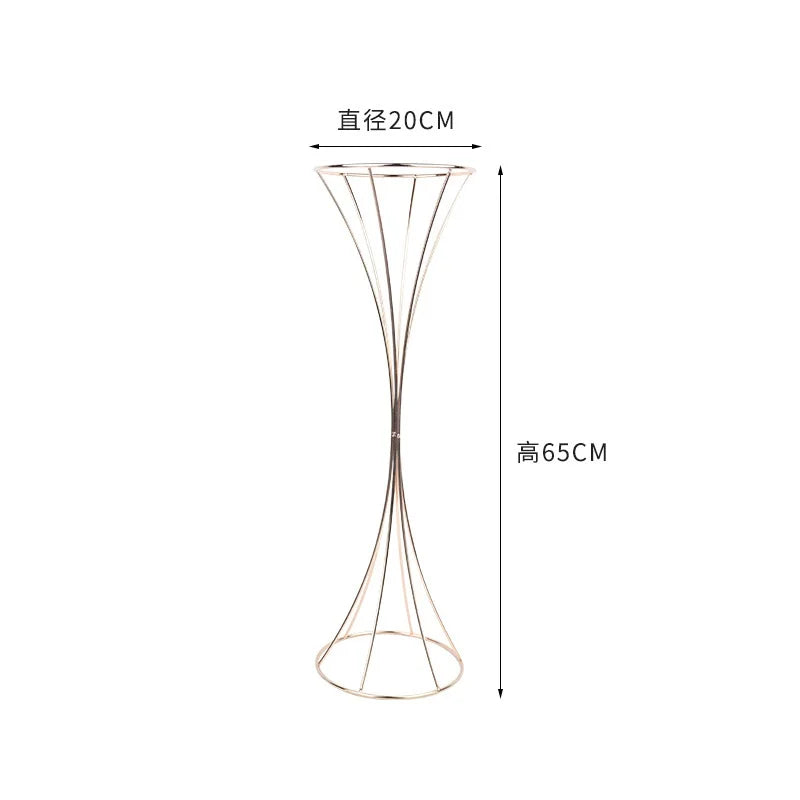 HJ211127-1 Wholesale Gold Silver Metal Flower Stand Wedding Centerpieces Table Decorations