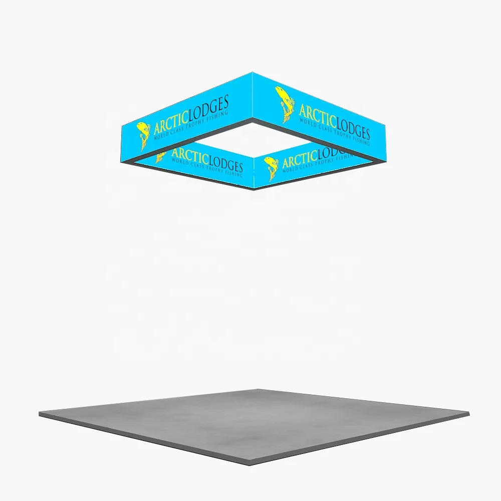 Hot Sale Advertising Promotional Expo Fair Custom Printing Tension Fabric Ceiling Banner Silicone Cover Display Hanging Banne