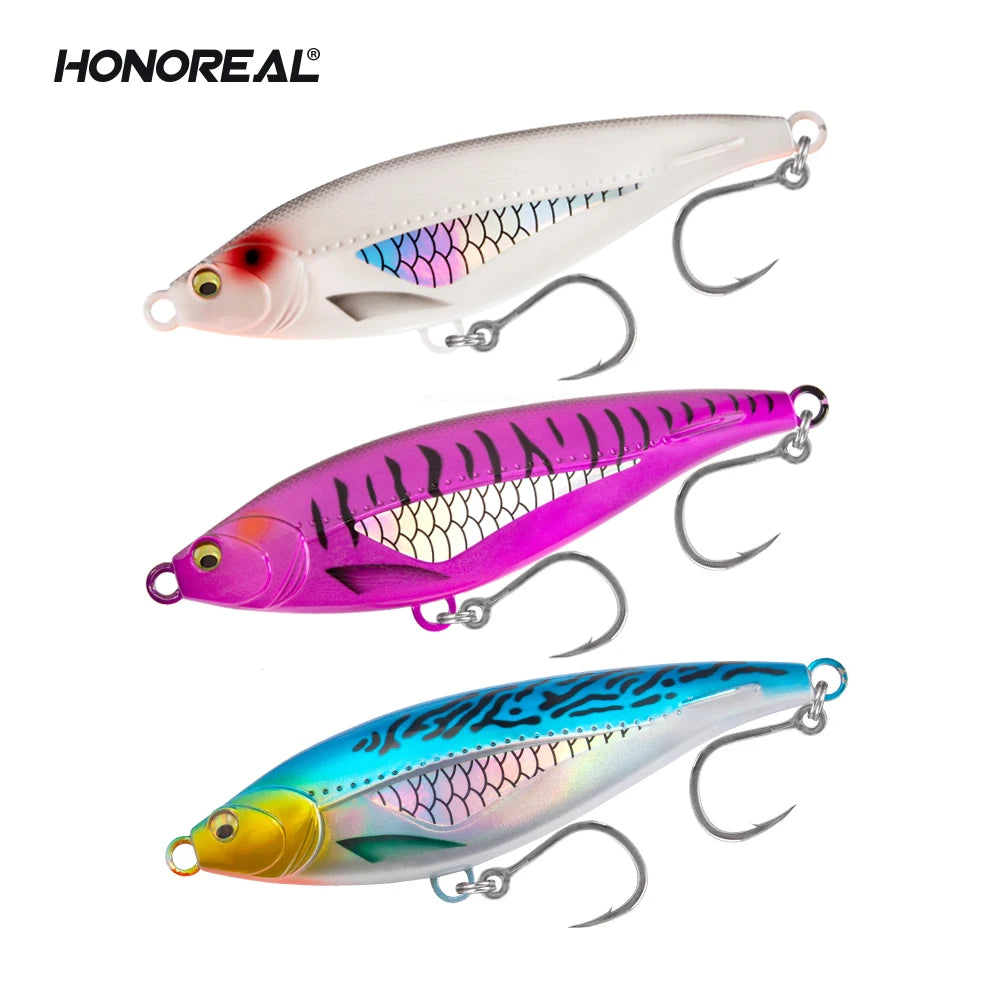 HONOREAL Wholesale 150mm 190mm Jerk Pencil Submerged Fishing Pencil Lures Fish Tackle with BKK Single Hook