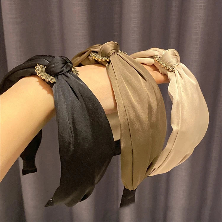 Latest Korea Design Fashion Crystal Headband Women Bow Knot Hair Accessories
