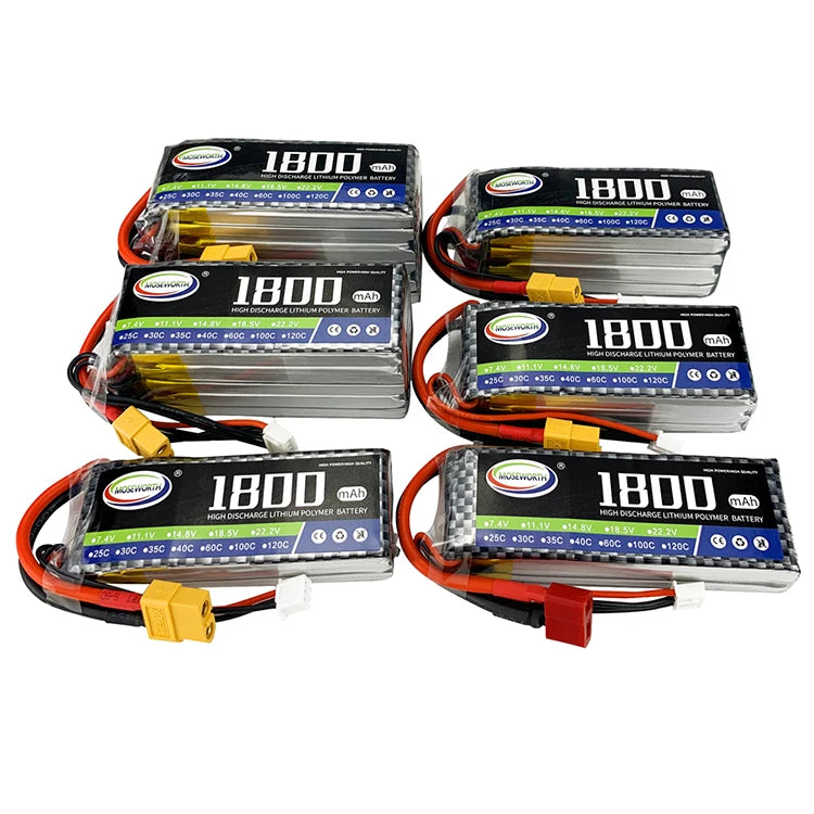 Cheap 11.1V 1800mAh LiPo Battery 60C for RC Helicopter Aircraft Quadcopter Car Airplane 3S Battery With T JST XT30 XT60 Plug