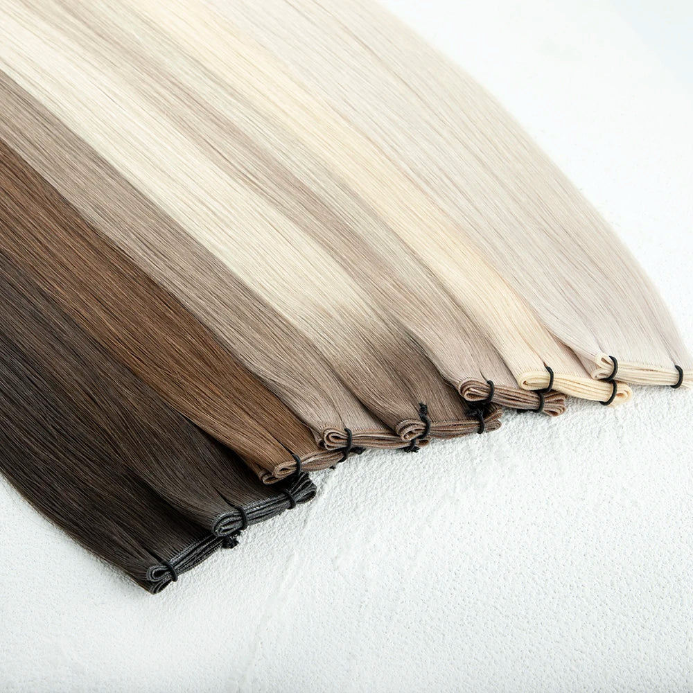 LeShine Remy Super Double Drawn Machine Double Weft Smooth Chemical Free Genius Weft Hair Extensions