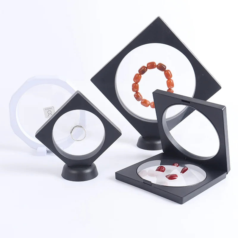 3D Floating Display Frame for Custom Logo Branding and Boutique Identity PE Film Jewelry Anti Tarnish Storage Case