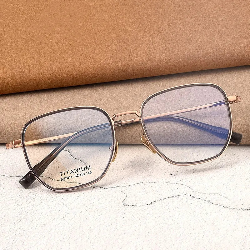 Latest Oversized square Pure Titanium Optical Glasses TR90 Frame Men Women Eyewear