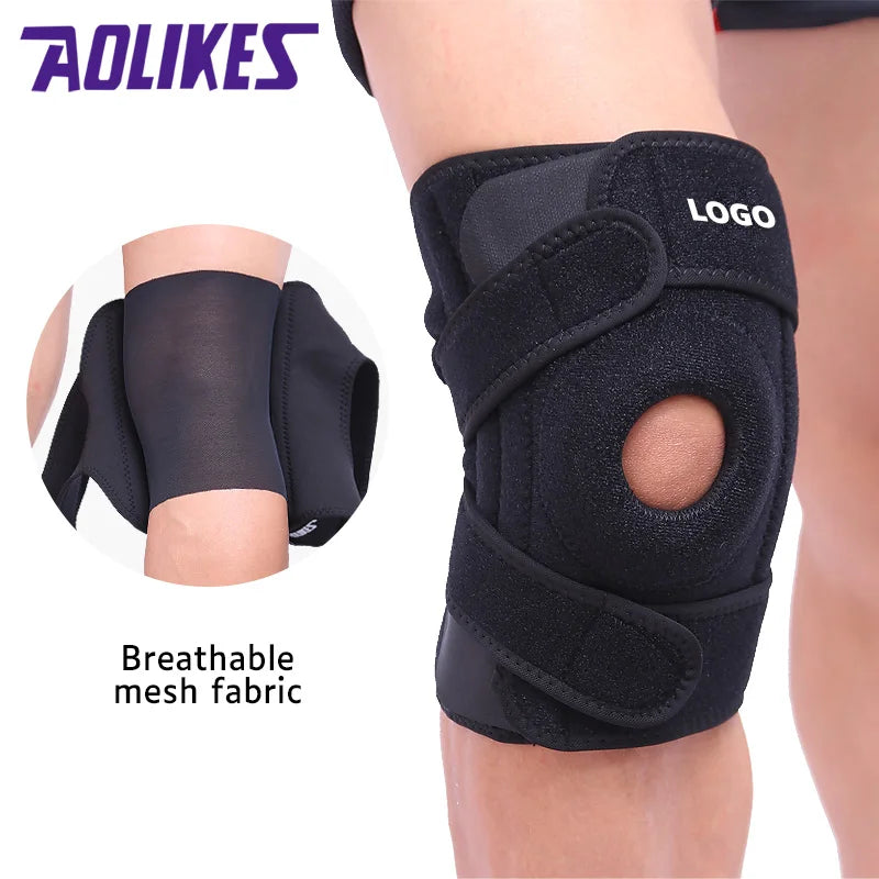 Aolikes Adjustable EVA Knee Brace Compression Hinged Strap Neoprene Support for Running Protective Sport Type C-7913