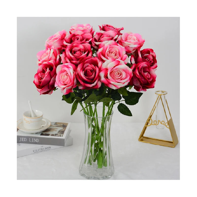 WD-01 Simulated Rose Valentine's Day Bouquet Arrangement Single Stem DIY Artificial Rose for Home Garden Decor