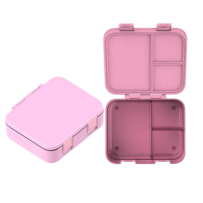 2024 BPA-Free Cute School Lunch Bento Box Leakproof Silicone Seal 3 Compartments Tritan Plastic Square Shape Children Adults