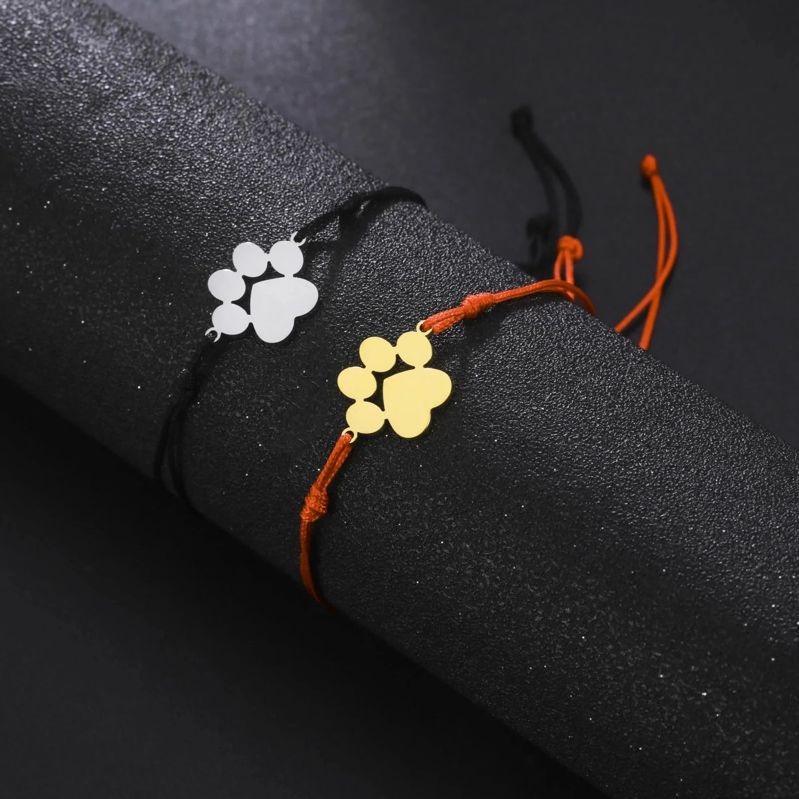 Hand-woven Cute Animal Paw Print Bracelet Couple Stainless Steel Bracelet Fashion Jewelry Bracelets