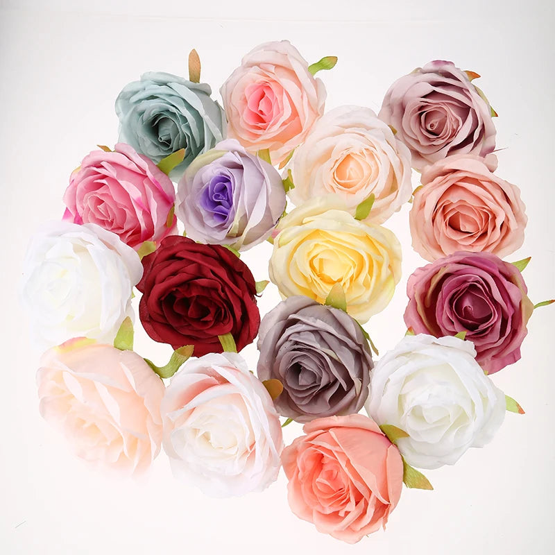 LFH083 Artificial Flower Wedding Rose Head Bride Holding Flower Rose Wrist Silk Flower Bulgarian Rose Head