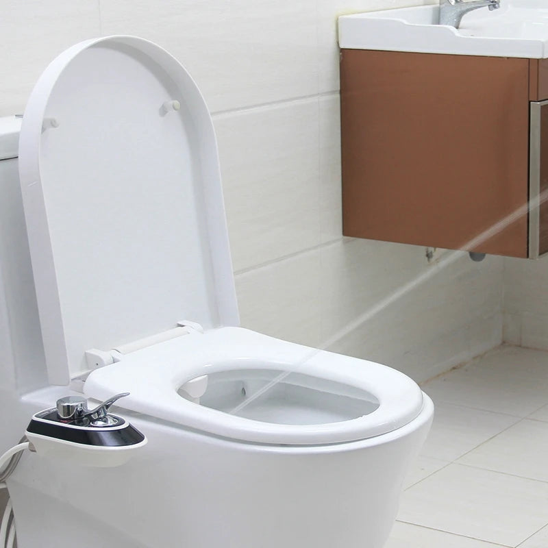 Ultra Slim Self Cleaning Single Nozzle ABS Modern Vertical Spray Fresh Water Bidet WC Toilet Set Non-Electric Mechanical