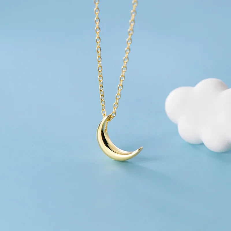 Hot Sale Chain Women Luxury Gold 18K Pendants for Making Fashion Jewelry 925 Sterling Silver Moon Necklaces