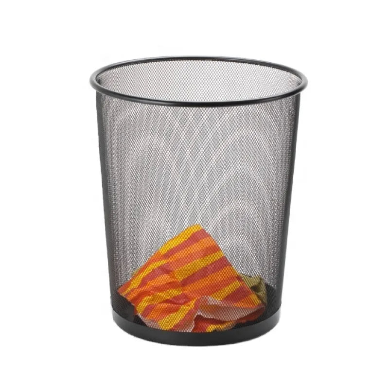 Office Home Mesh Trash Can Round Waste Basket Garbage Bin Open Top Lightweight Bathroom Wastebasket Recycling Bins
