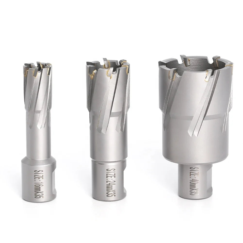 High Speed Steel Cyclone Carbide Tipped Annular Cutter Hole Saw 3/4 Inch Weldon Shank for Magnetic Drills