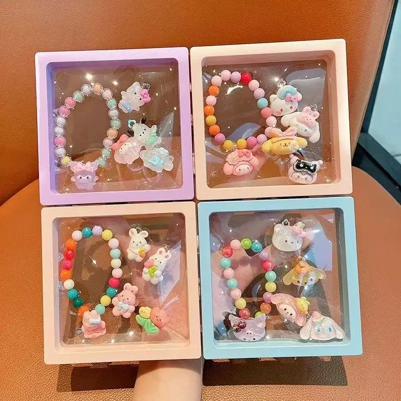 HONEY FLOWER Creative Cartoon Cute Star Delu Crystal Bracelet Student Fashion Beaded Small Fresh Hand String Gift