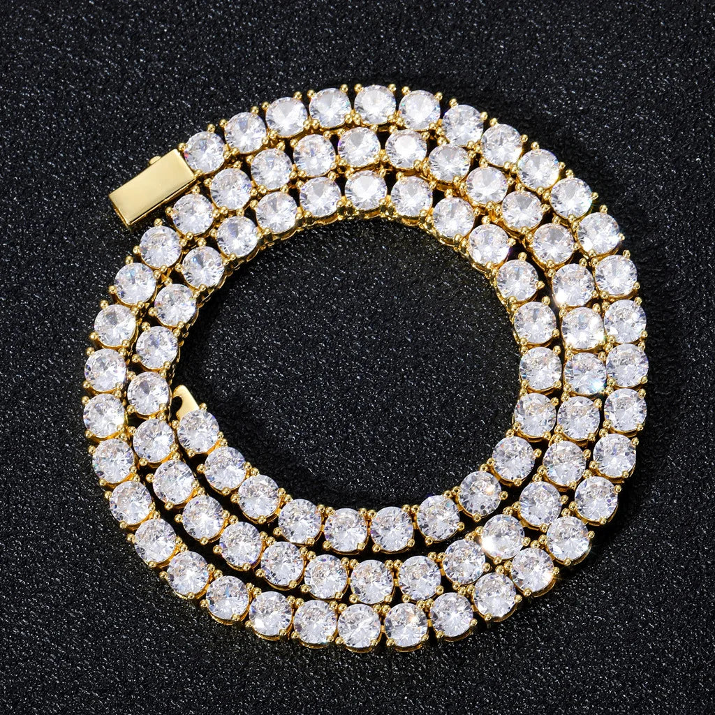Hip Hop Iced Out Tennis Chain Collection: Gold Plated 3mm 4mm 5mm AAA CZ White Gold