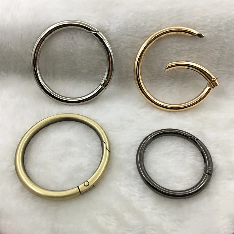 Customized Bag Accessories Metal Circle Snap Clip Hook Spring O Ring Gate Clasp for Keychain Handbag
