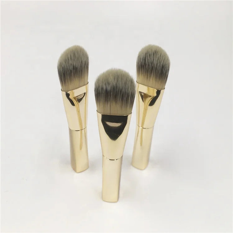 Custom Logo Synthetic Flat Foundation Brush Liquid Foundation Brush Portable Beauty Makeup Tools