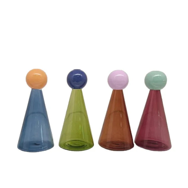 Wholesale Empty Reed Diffuser Bottle 200ml Colorful Conical Glass Diffuser Bottle Custom Luxury Diffuser Bottle Glass 100ml