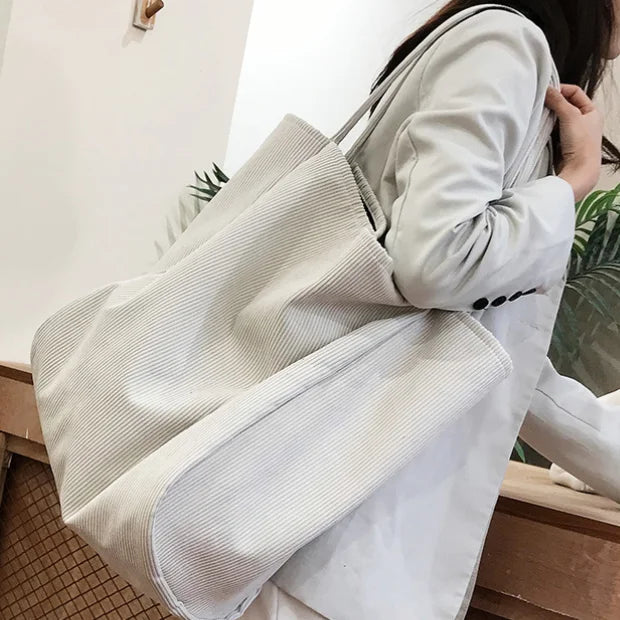Latest Durable Large Capacity Korean Japanese Style Literary Artistic Folding Handbag Women's Canvas Solid Portable Cosmetic 