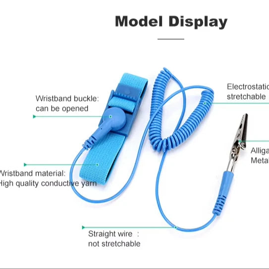 ESD Antistatic Wireless Wrist Strap Cord Ground Plug Adapter Armband Leko ESD Wrist Strip Ground Checker