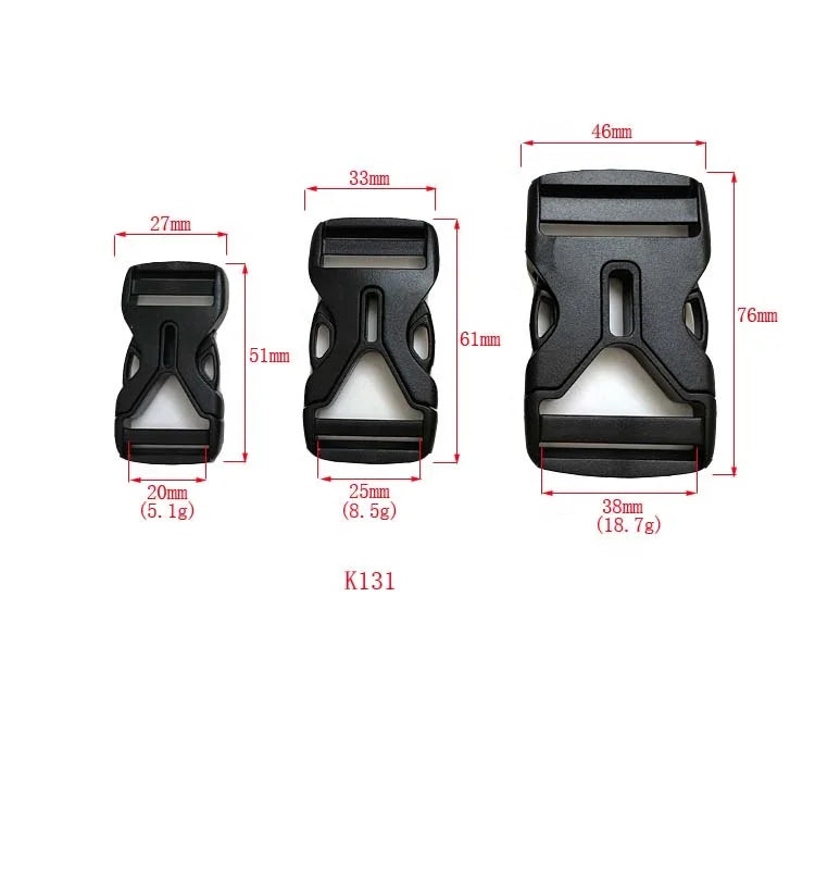 20mm 25mm 38mm Side Release Bag Slide Buckle for Backpack Eco-friendly Plastic Buckle-Professional Style Factory Direct Selli