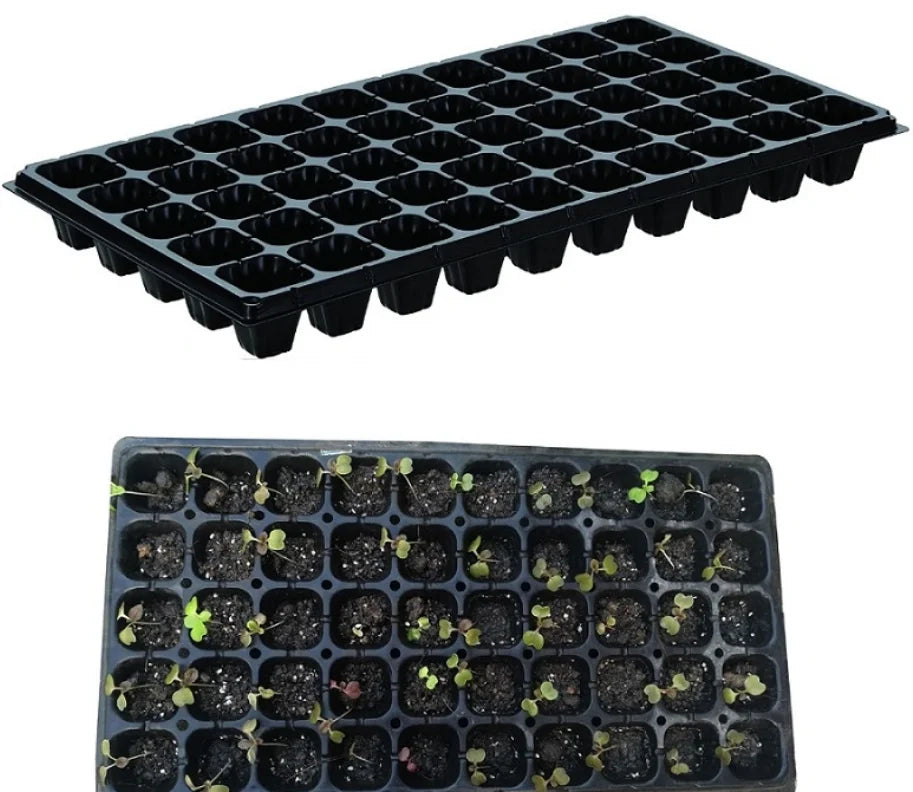 Wholesale Black PP Nutrient Bowl Hole Seedling Tray Plastic 72 Cell Nursery Seed Starter Plant Growing Tray