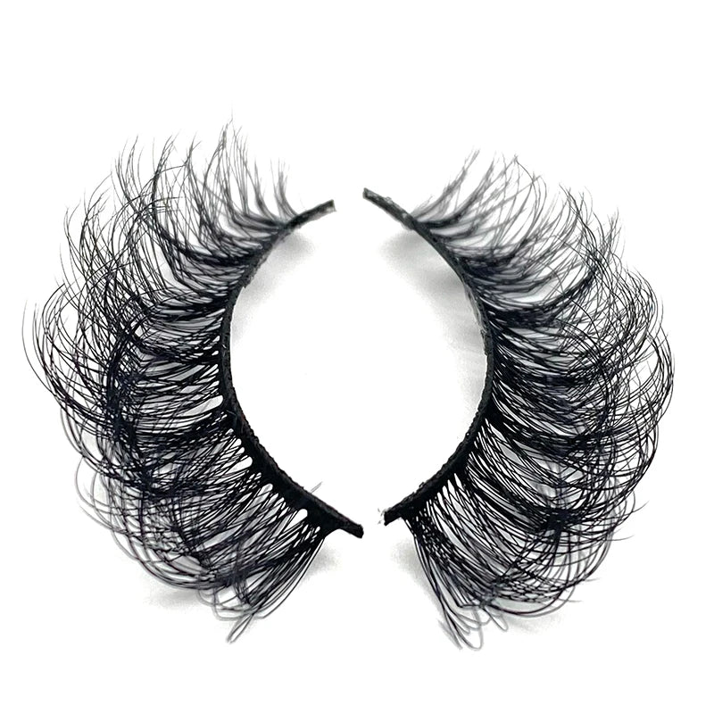 Handmade Natural 3D Faux Mink Lashes Premium Soft Full Strip Lashes Wholesale Popular D Curl Russian Curl Lashes
