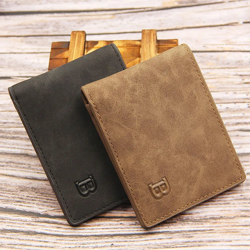 Wallet Factory Men PU Wallets Suede Business Style Bifold Rfid Blocking Purse Male Wholesale Stock