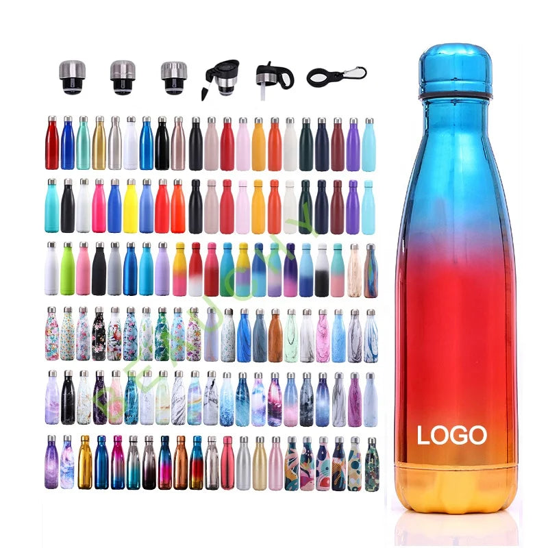 New Arrival High Quality Large Capacity Double Layer Stainless Steel Bottle Sports Bottle Rugged Water Cup Botella De Agua