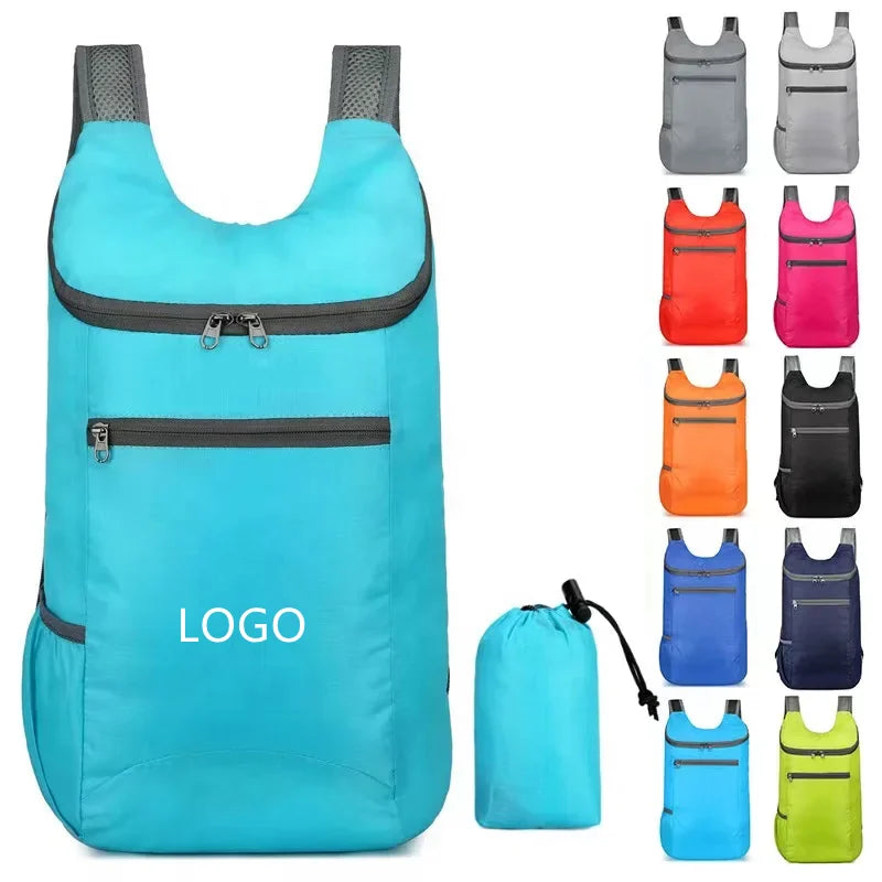 Wholesale Custom LOGO Lightweight Folding Sport Backpack Portable Travel Hiking Backpack Ultralight Gym Men Sport Bag