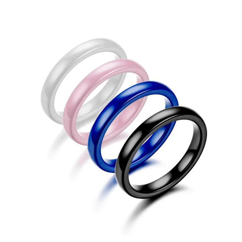 2025 Trendy Europe and America Circular Smooth Couple Rings Lovers Men Rings Simple Ceramic Rings for Women