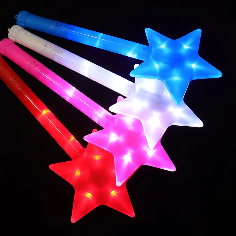 Nicro Wholesale LED Lights up Wands Toy Glowing Neon Concert Party Supplies Cheer Stick Magic Star Shape Luminous Stick
