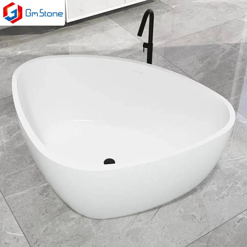 Triangle Bathtub  Room Solid Surface Freestanding Bathtub Stylish Design Artificial Stone Bathtub