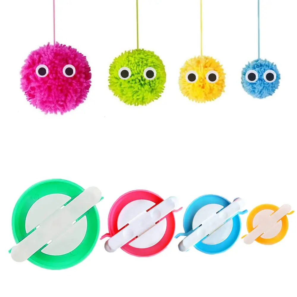 Pom Pom Maker 4 Sizes Pompom Maker Tool Set for Fluff Ball Weave DIY Wool Yarn Knitting Craft Project for Kids and Adult