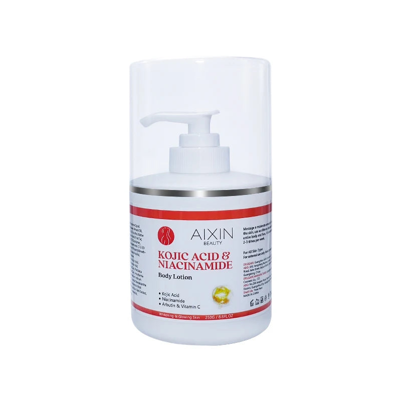 AiXin Private Label 250ml Kojic Acid & Niacinamide Body Lotion Skin Brightening Body Face Lotion for Whitening Body Lotion
