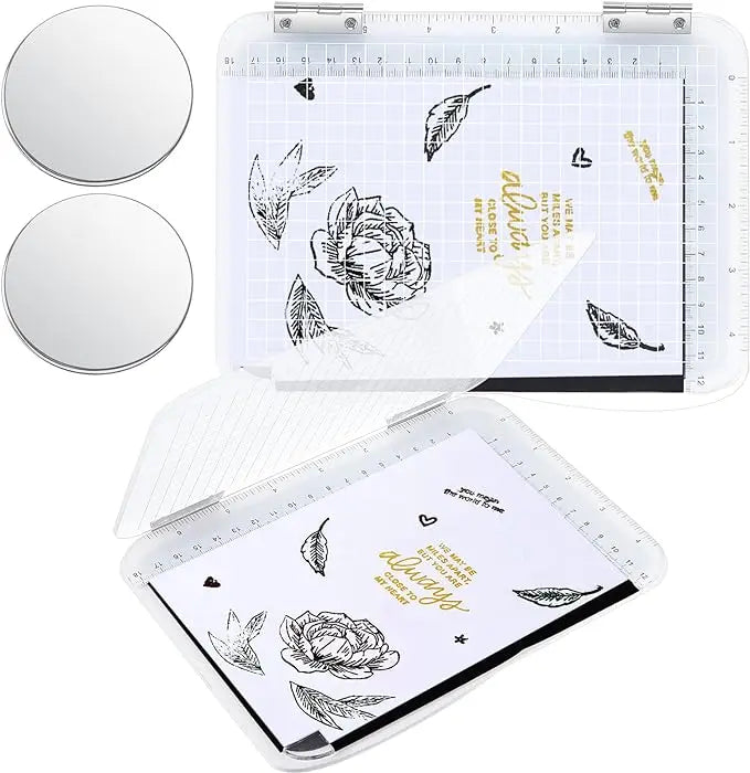 3pcs Precision Transparent Press Stamping Tools 7 X 7 Inch Craft Stamp Platform Position Tool Card Making Scrapbooking DIY