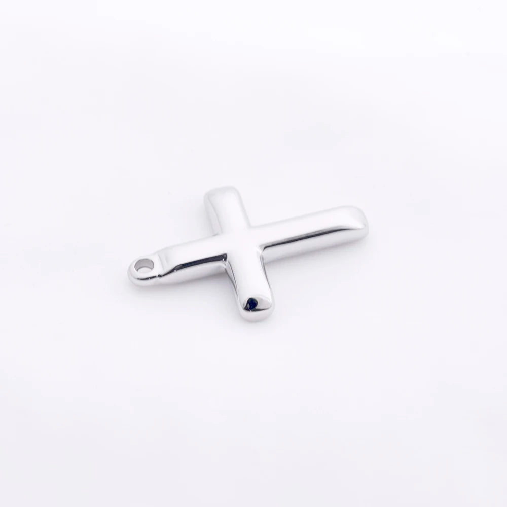 316L Cross Necklace Charm Off Center Cross Necklace Latest Silver Crucifix Necklace Pendant Mother Gift  Bag Charms Jewelry
