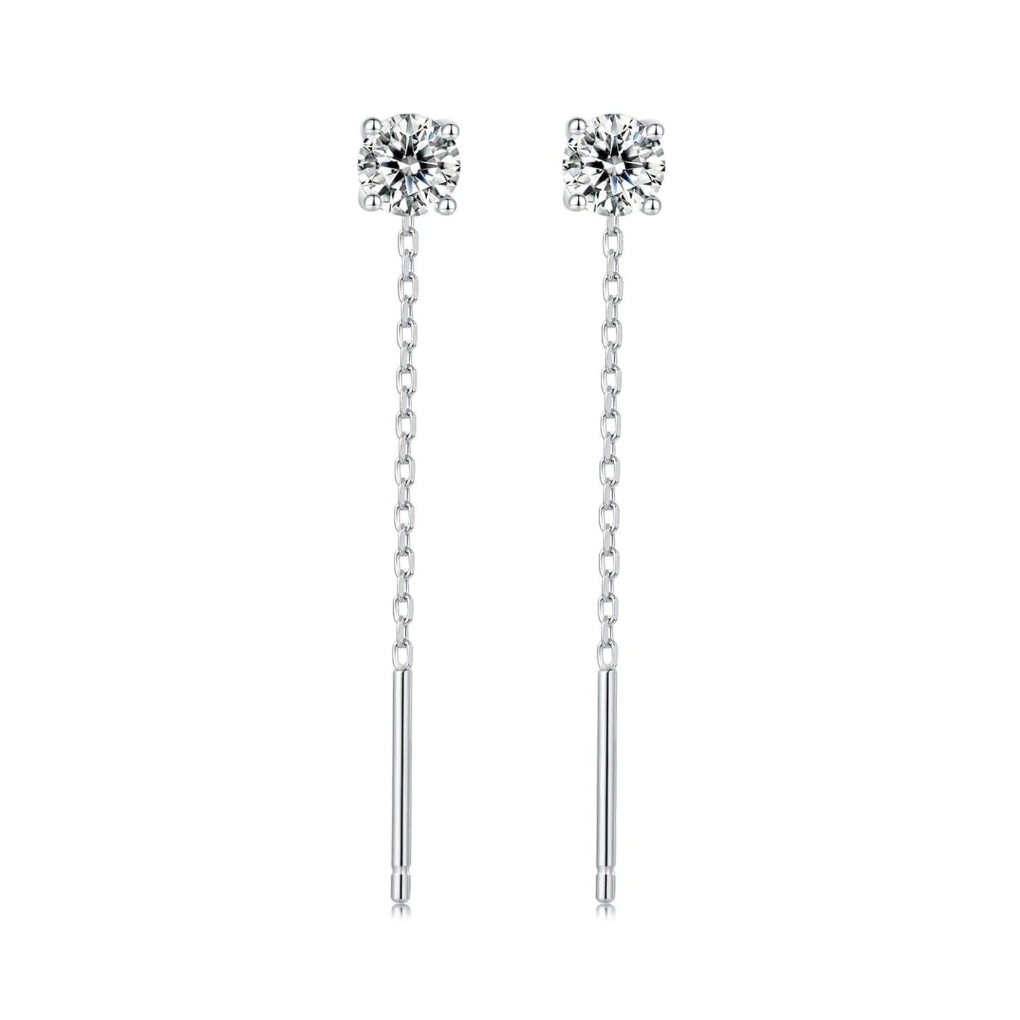 Factory Wholesale Classic Design Fashion Jewelry Sparkling Earrings Long Tassels 925 Sterling Silver Ladies Moissanite Earrin