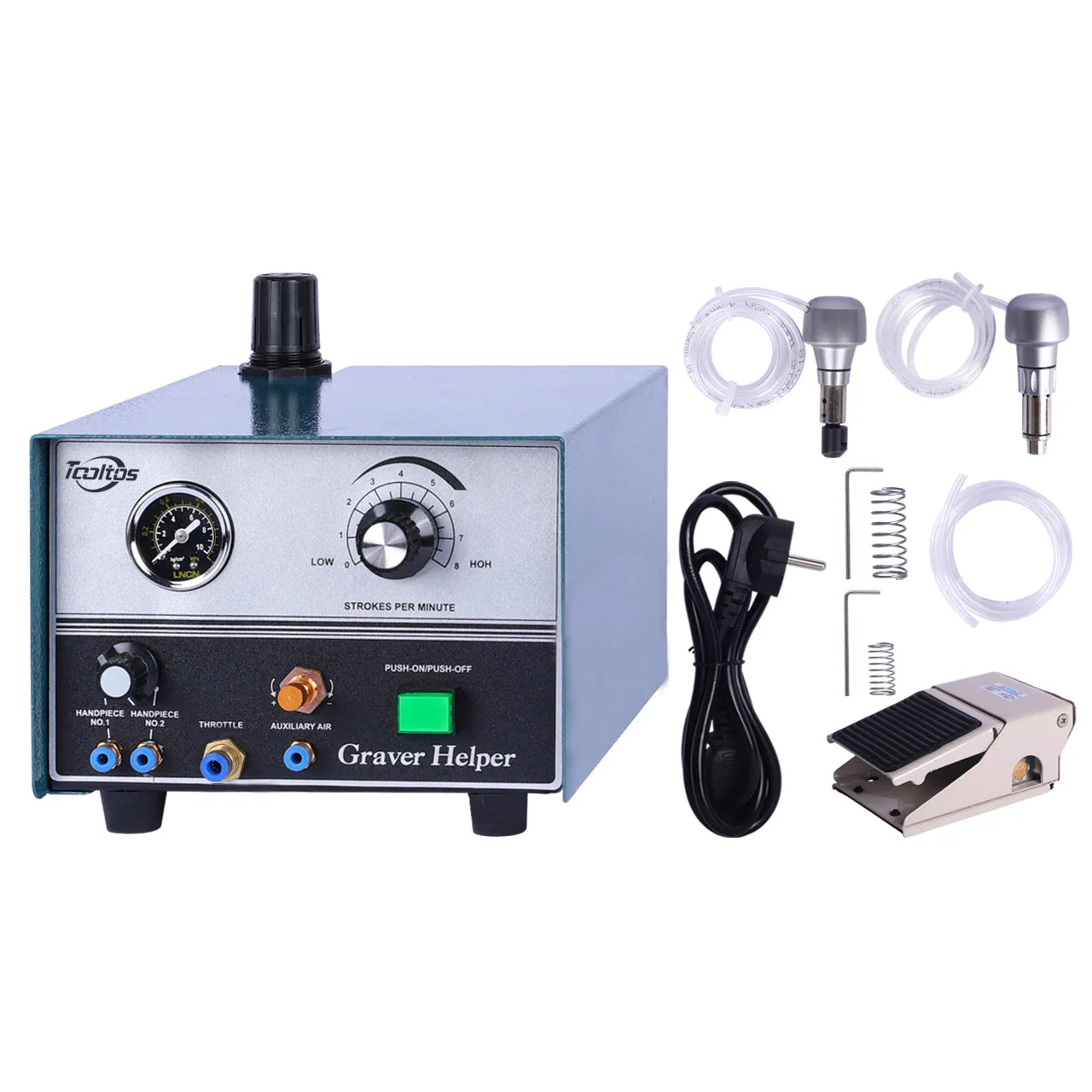 100-4000prm 60W Jewelry Hand Pneumatic Engraver Double End Impact Air Graver Accessories Pneumatic Graver Engraving Machine