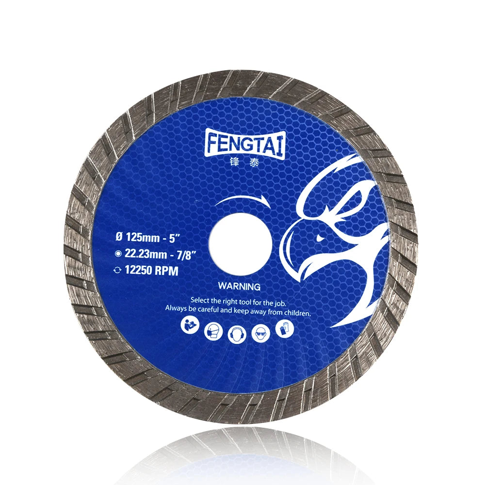 FENGTAI 125mm/5 Inch Turbo Wave Diamond Cutting Blade Ti-Coated DIY Grade Disc for Hard Materials 3-Year Warranty OEM Customi