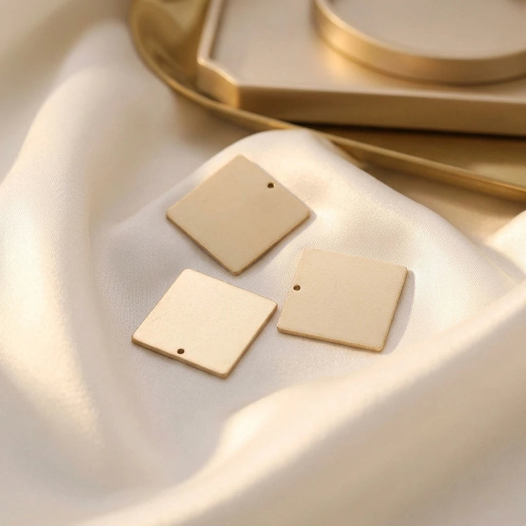 Pure 14K Gold Filled Square Blank Sheet Pendant Charm Permanent Jewelry DIY Making Accessories Wholesale GP
