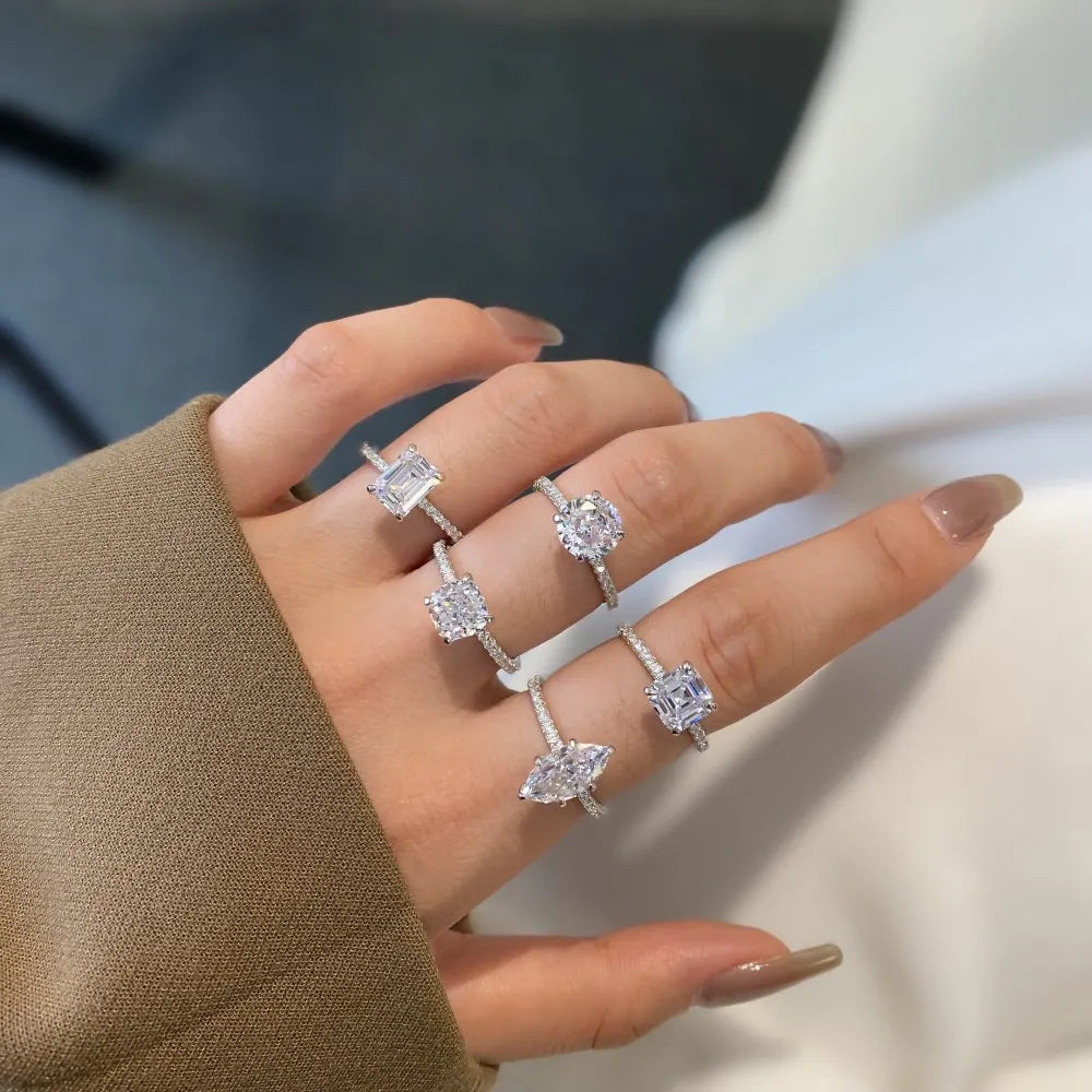 Customized Horse Eye Stone High Carbon Diamond Engagement Fine Jewelry Ring for Women