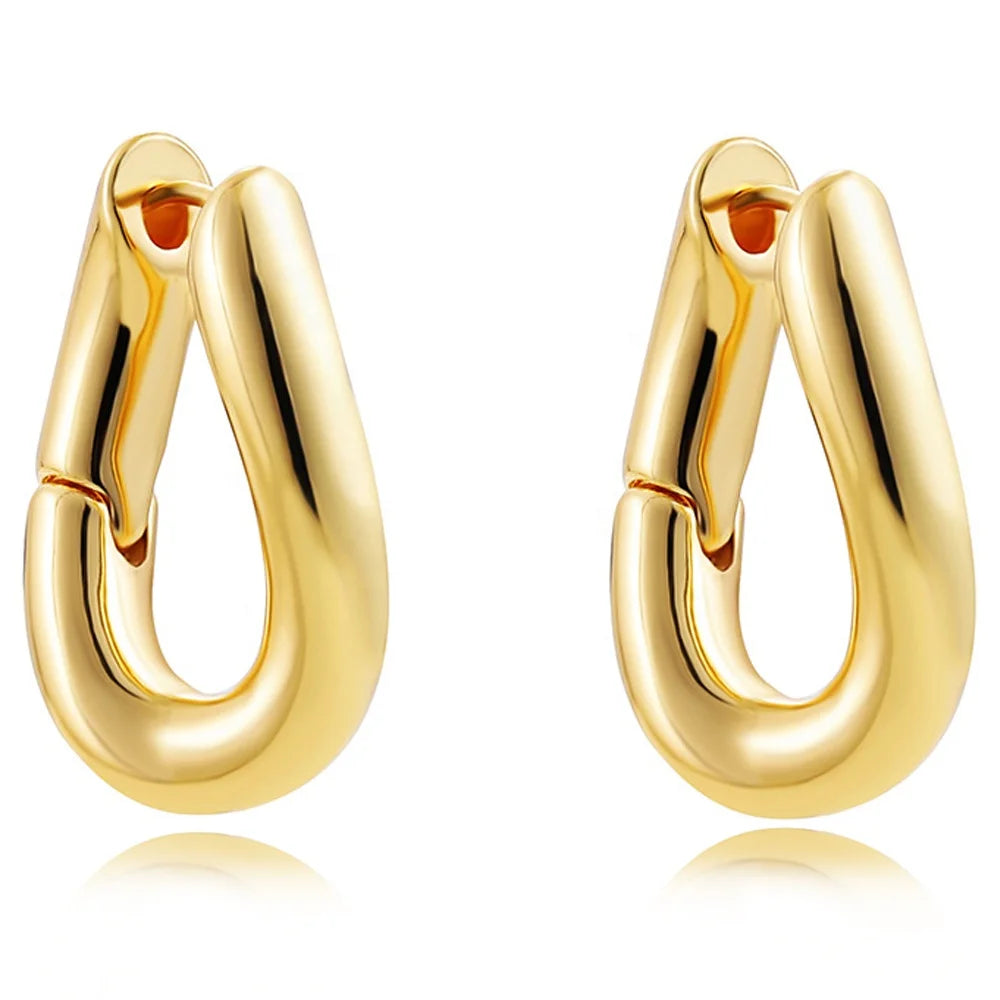 Personalized Versatile Brass Electroplated 18k Gold Twist Hoop Earrings for Women Jewelry Customized