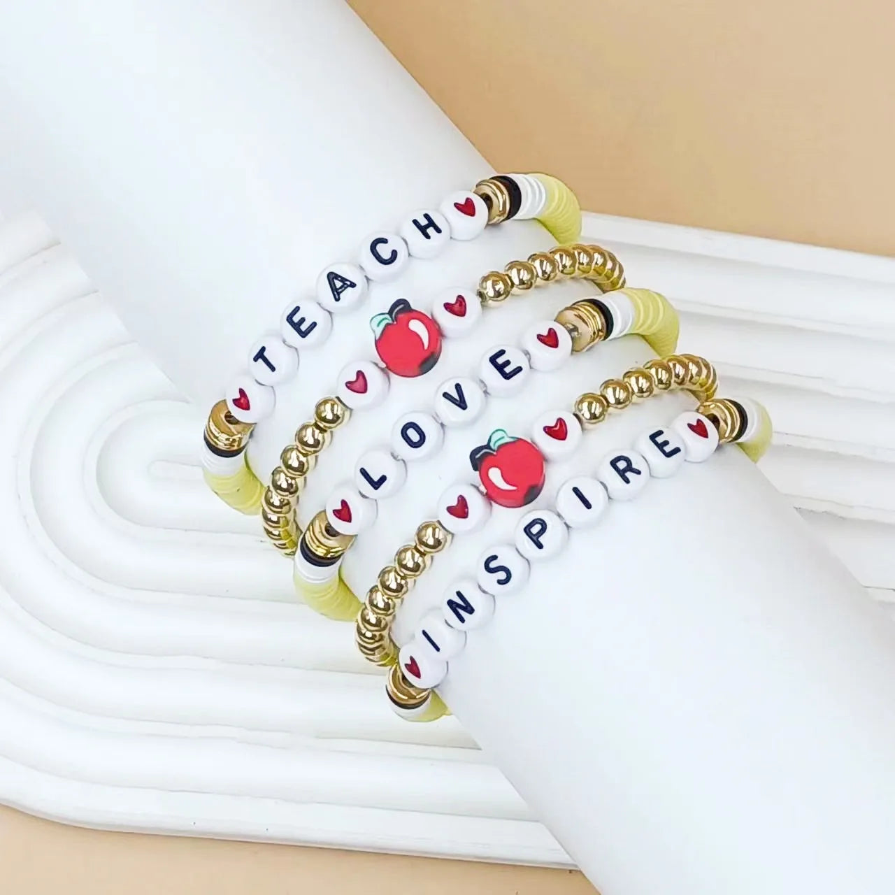 Hot Selling Trending 2025  Fashion Jewelry Set Beaded Letters Teacher Appreciation Gifts Bracelet for Women